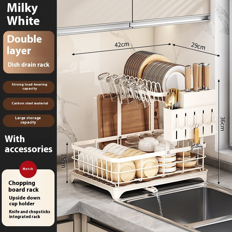 Countertop Bowl & Dish Rack – Self-Draining, Multi-Purpose Kitchen Organizer