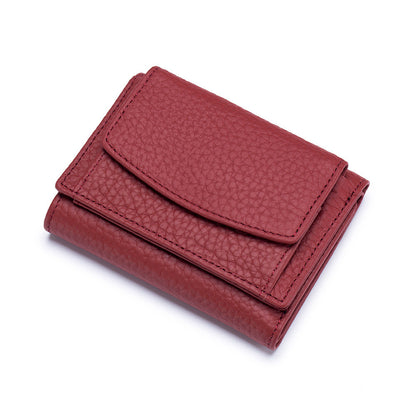 Luxury Japanese Minimalist Leather Mini Wallet for Women – Elegant & Compact
