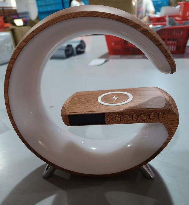 Virelia AuraGlow™ Lamp – Smart Ambient Light with Wireless Charging & Bluetooth Sound