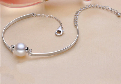 Ladies S925 Silver Pearl Bead Bracelet – Fine Jewelry