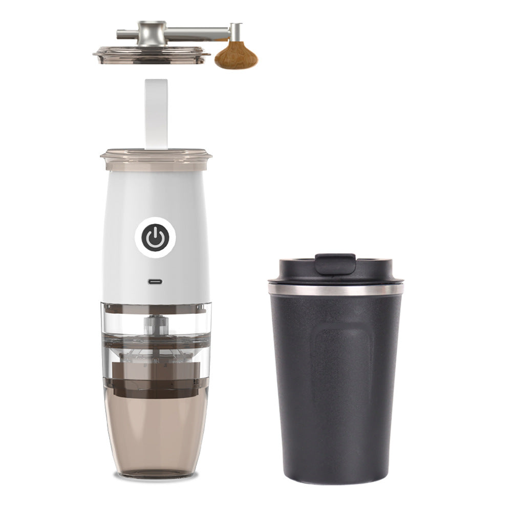 Portable Coffee Machine & Grinder – USB Electric, Manual, Compact Design