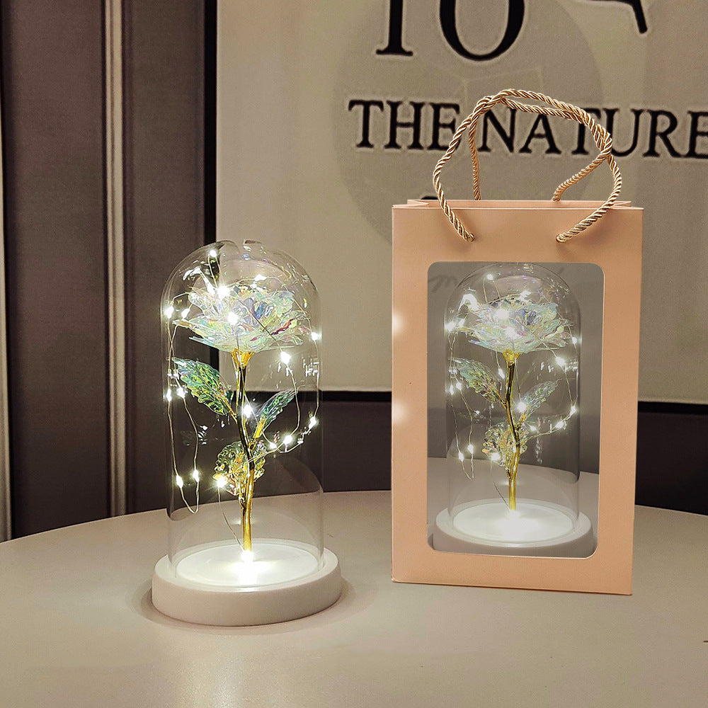 Eternal Glow Rose – Glass Dome LED Romantic Gift Lam