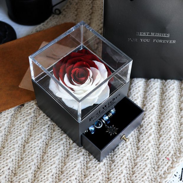 Premium Eternal Rose Jewelry Box – Luxury Romantic Gift for Valentine’s, Birthday & Wedding