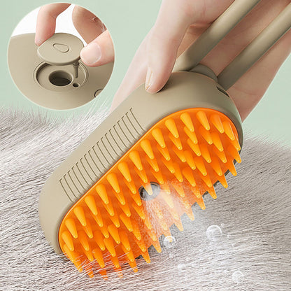 3‑in‑1 Electric Pet Grooming Brush – Steam Spray Hair Removal & Massage for Cats & Dogs