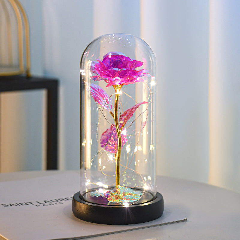 Gold Foil Rose in Acrylic Cover – Luxury Artificial Gift Rose