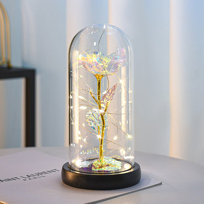 Gold Foil Rose in Acrylic Cover – Luxury Artificial Gift Rose