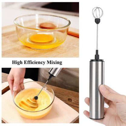 Electric Handheld Milk Frother & Blender – High-Speed Dual Whisk Mixer
