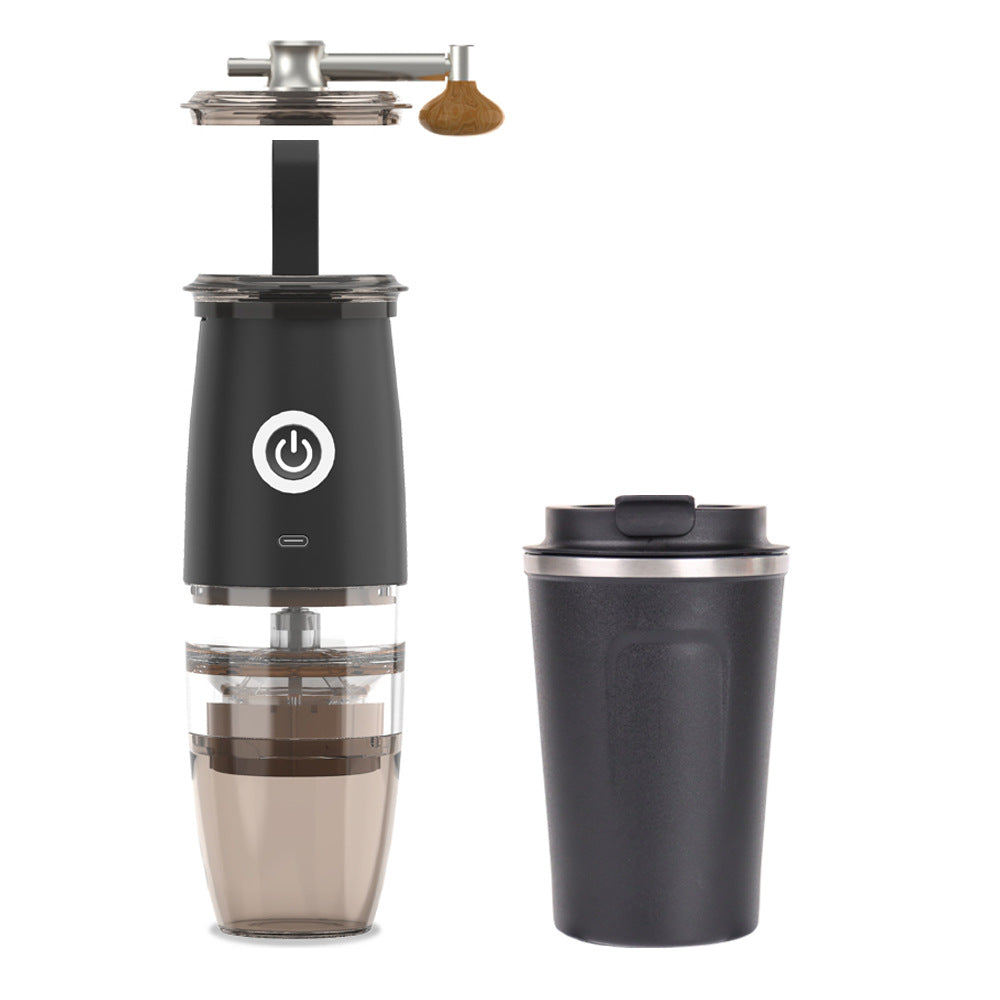 Portable Coffee Machine & Grinder – USB Electric, Manual, Compact Design