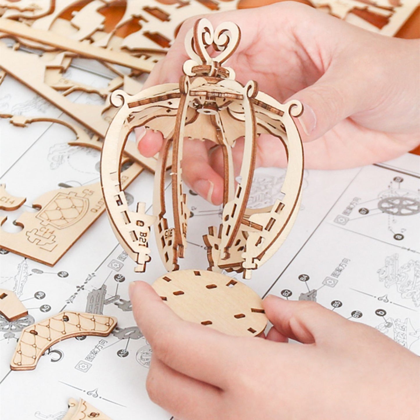 Wooden Model Building Kit – DIY Craft & Elegant Home Décor Piece