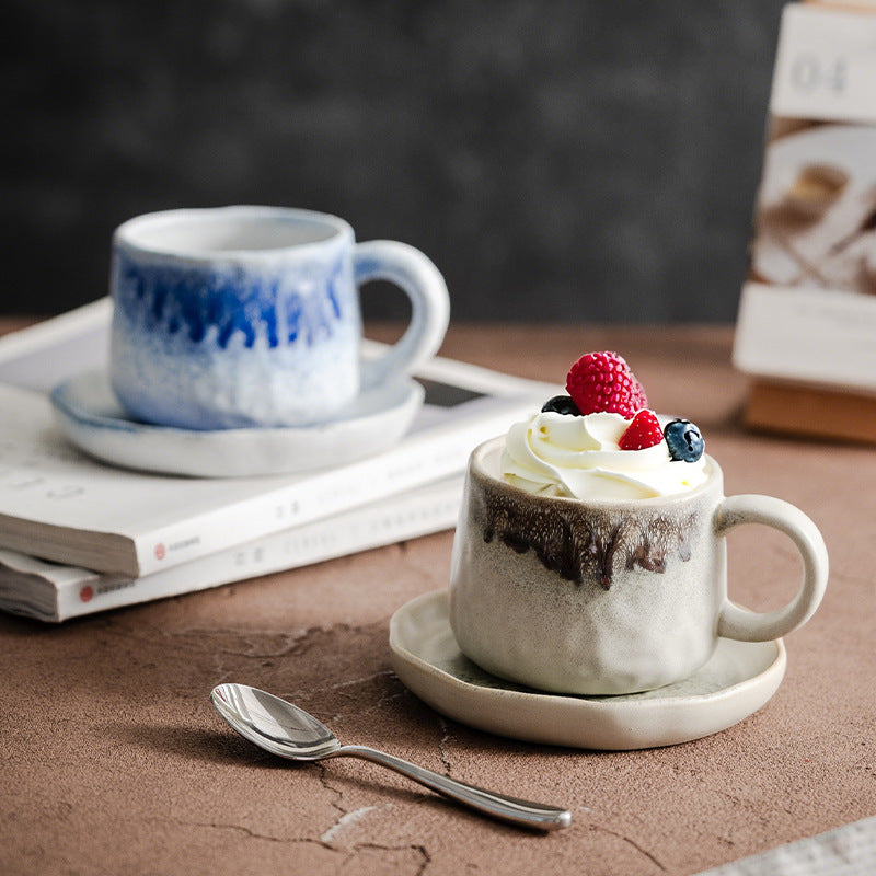 Retro Style Ceramic Mug Set for Afternoon Tea at Home