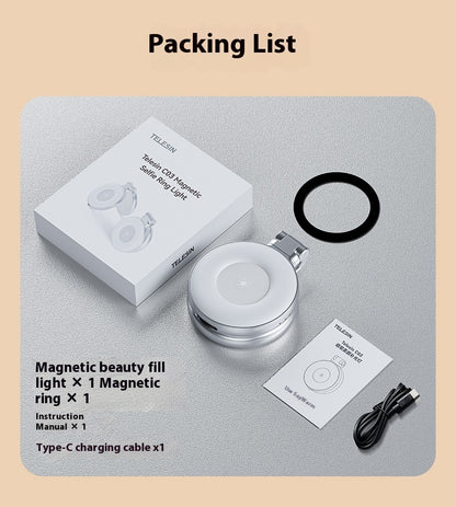 Mini Magnetic Suction Phone Beauty Fill Light – Portable LED Selfie Light