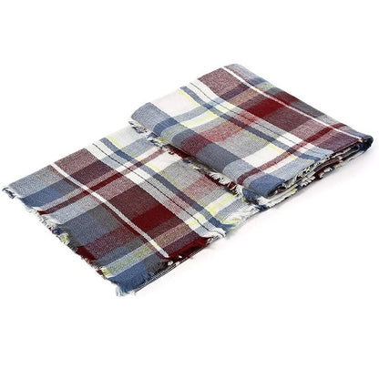 59x59in Plaid Tassel Scarf – Soft, Warm Women’s Shawl & Wrap