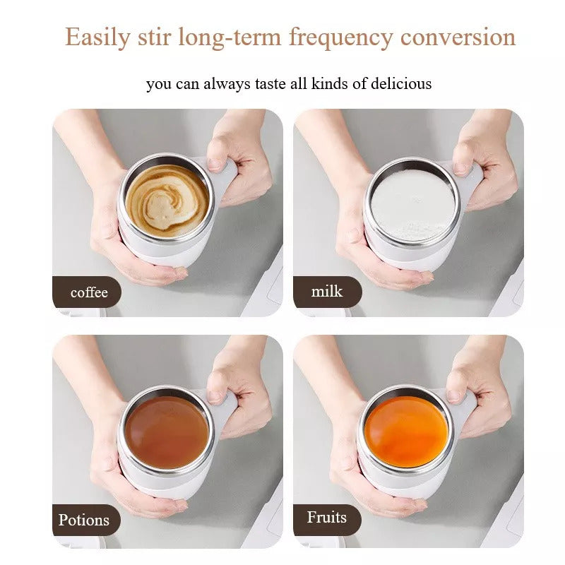 Rechargeable Self-Stirring Coffee & Milkshake Cup – Electric Magnetic Stirring Mug