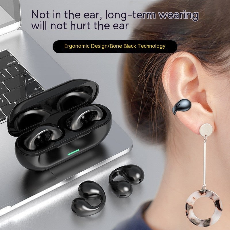 Wireless Bone Conduction Ear Clip Bluetooth 5.3 Headset – TWS, Comfortable, Sports
