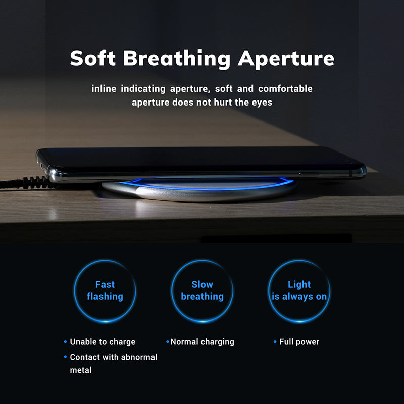 Ultra-Thin Aluminum Wireless Fast Charger – Desktop Charging Pad