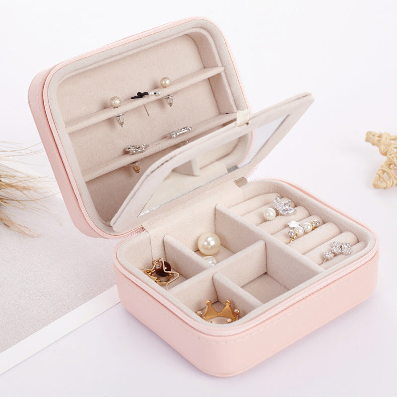 Luxury Mini Jewelry Travel Organizer – Portable Zipper Case for Rings, Earrings & Accessories