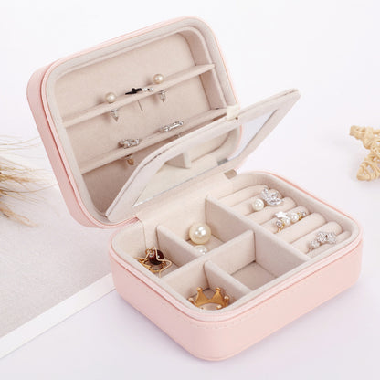 Luxury Mini Jewelry Travel Organizer – Portable Zipper Case for Rings, Earrings & Accessories