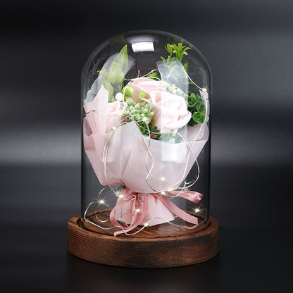 Preserved Flower in LED Glass Dome - Romantic Gift Box