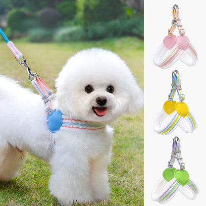Breathable Summer Dog Harness & Leash – Chest Vest for Small & Medium Dogs (Corgi, Shiba Inu, Bichon)
