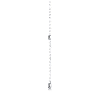 Moissanite Tassel Pendant Necklace – Platinum-Plated S925 Silver, Light Luxury Jewelry
