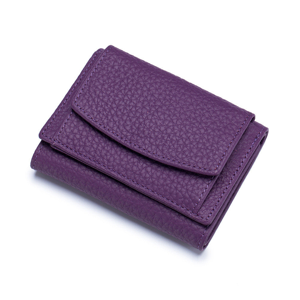 Luxury Japanese Minimalist Leather Mini Wallet for Women – Elegant & Compact