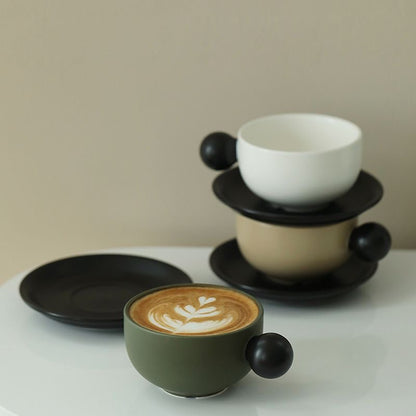 European Luxury Ceramic Coffee Mug Set – Elegant Home & Café Style