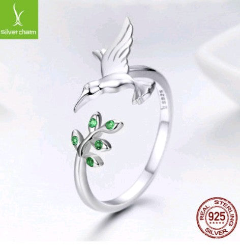 Freedom Bird 925 Silver Ring – Adjustable Korean Ladies Fashion Jewellery