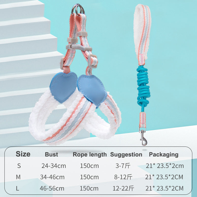 Breathable Summer Dog Harness & Leash – Chest Vest for Small & Medium Dogs (Corgi, Shiba Inu, Bichon)
