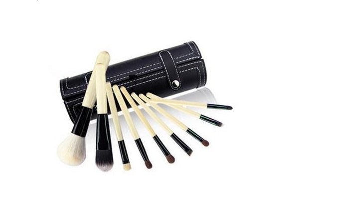 Professional Barrel Makeup Brush Set – 10pcs for Face & Eyes