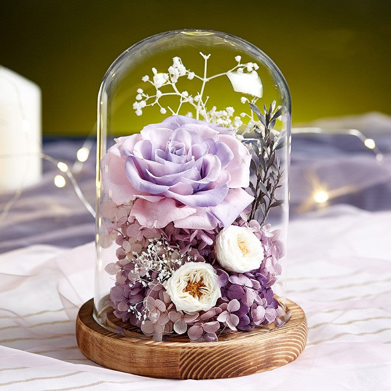 Luxury Eternal Rose Glass Dome – Preserved Flower of Everlasting Love