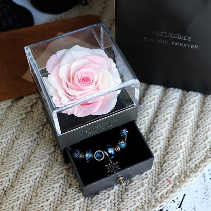Premium Eternal Rose Jewelry Box – Luxury Romantic Gift for Valentine’s, Birthday & Wedding
