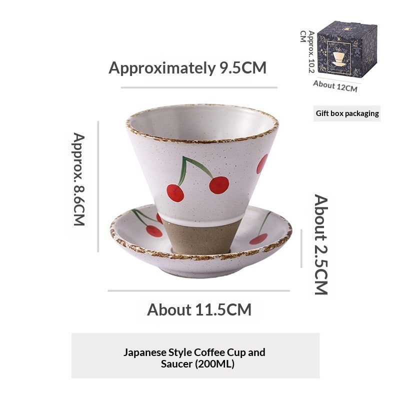 Japanese Ceramic Coffee Cup & Saucer – Unique Niche Mug Set, Perfect Gift