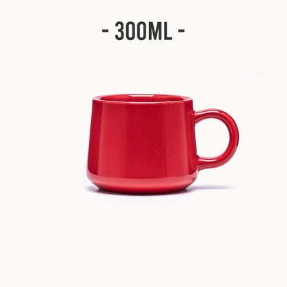 Museum European Classic Red Ceramic Mug – Stylish Coffee & Tea Cup with Optional Coaster