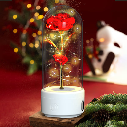 Eternal Rose LED Light & Bluetooth Speaker – Romantic Glass Dome Gift