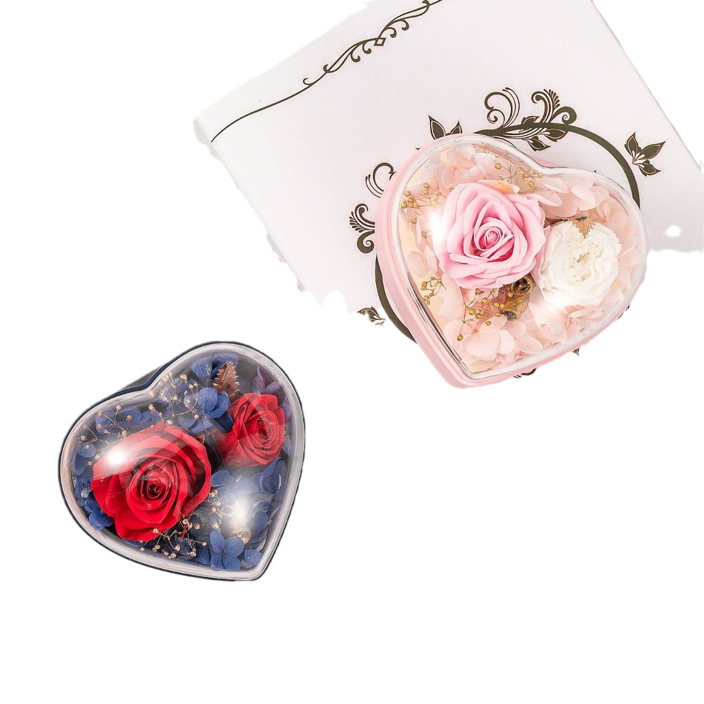 Heart-Shaped Eternal Rose Jewelry Gift Box – Romantic Preserved Flower Surprise