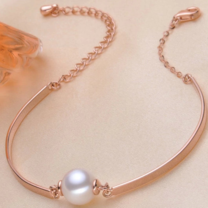 Ladies S925 Silver Pearl Bead Bracelet – Fine Jewelry