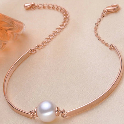 Ladies S925 Silver Pearl Bead Bracelet – Fine Jewelry