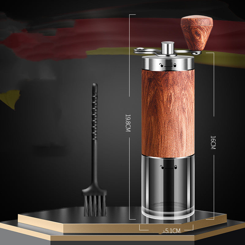 Portable Manual Coffee Grinder – 304 Stainless Steel & Wood Design