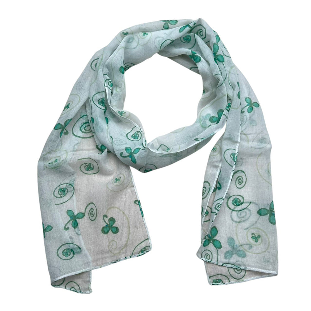 Lightweight Sheer White Scarf – Soft Long Printed Scarf for Women & Men