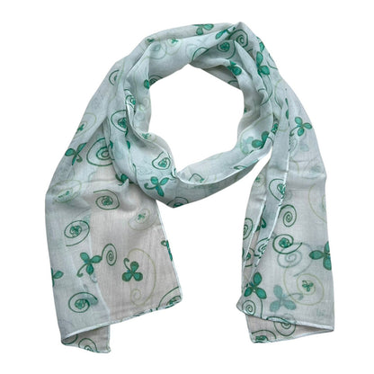 Lightweight Sheer White Scarf – Soft Long Printed Scarf for Women & Men