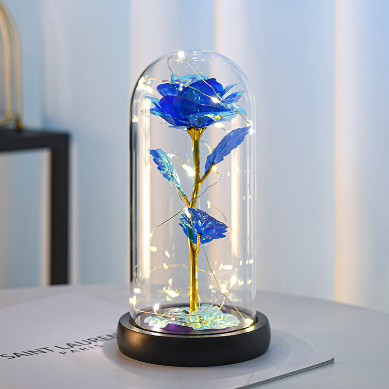 Gold Foil Rose in Acrylic Cover – Luxury Artificial Gift Rose