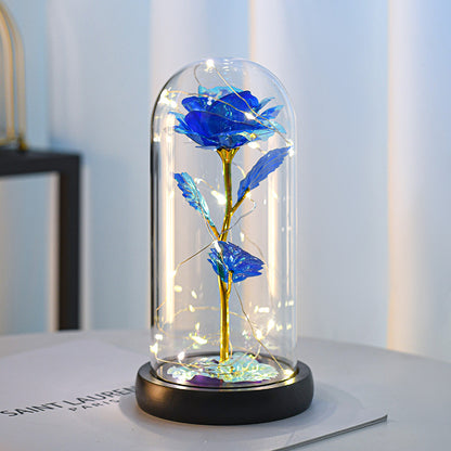 Gold Foil Rose in Acrylic Cover – Luxury Artificial Gift Rose