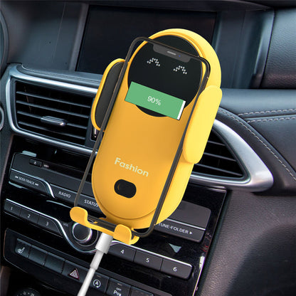 10W Wireless Car Charger with Infrared Auto-Clamp & Magnetic Phone Holder