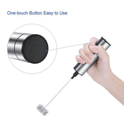 Electric Handheld Milk Frother & Blender – High-Speed Dual Whisk Mixer