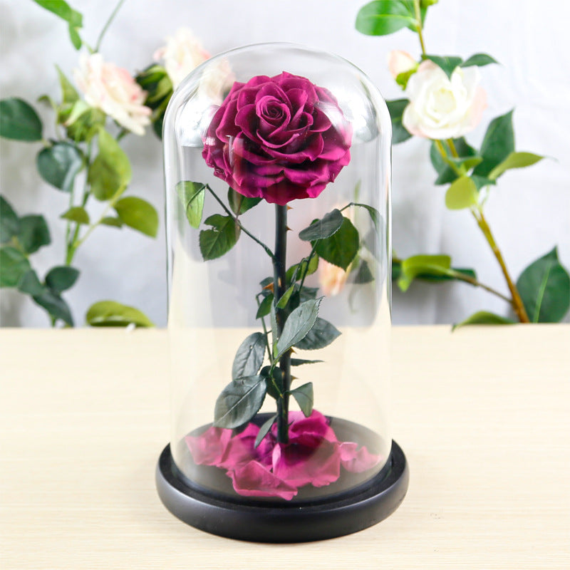 Eternal Preserved Rose Glass Dome Gift Box – Luxury Romantic Keepsake