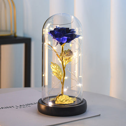 Gold Foil Rose in Acrylic Cover – Luxury Artificial Gift Rose