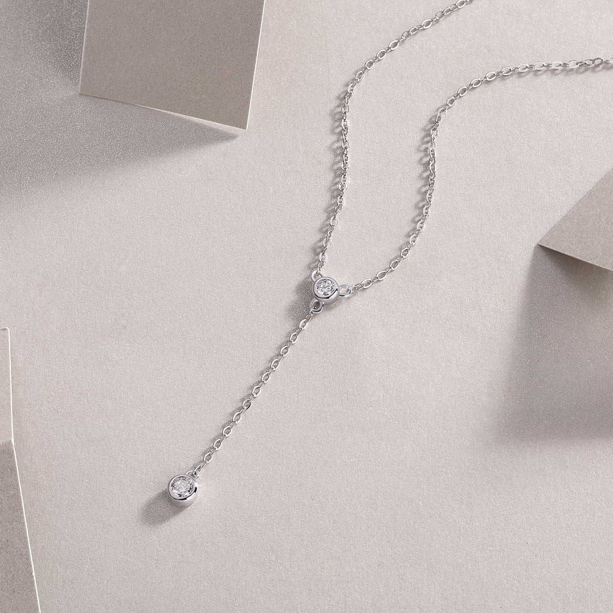 Moissanite Tassel Pendant Necklace – Platinum-Plated S925 Silver, Light Luxury Jewelry