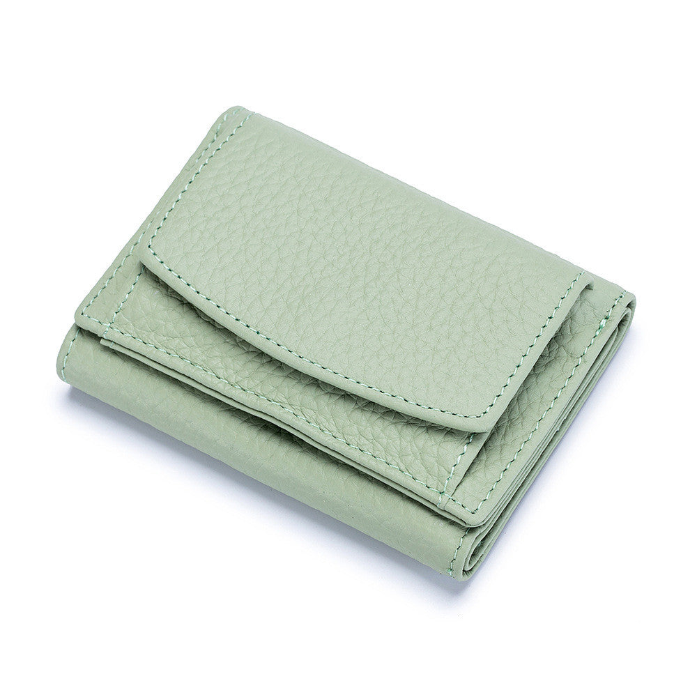 Luxury Japanese Minimalist Leather Mini Wallet for Women – Elegant & Compact