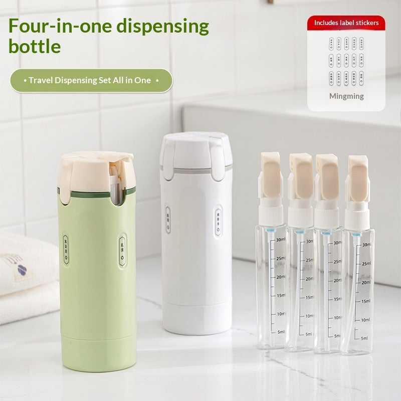 4-in-1 Travel Dispenser Bottle – Leakproof Portable Container for Toiletries & Perfume