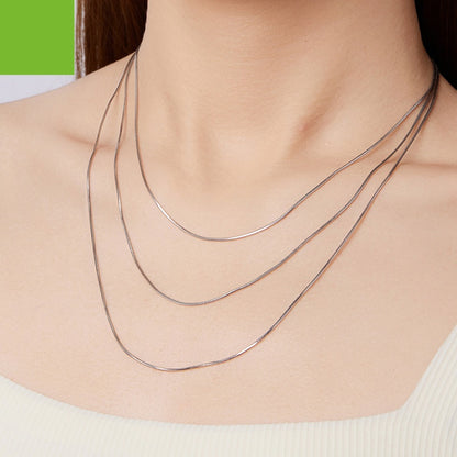 S925 Silver Necklace – Gold/Silver Plated, Snake Chain